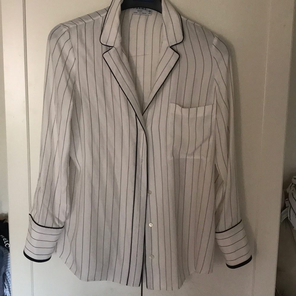 Frame %100 silk white shirt